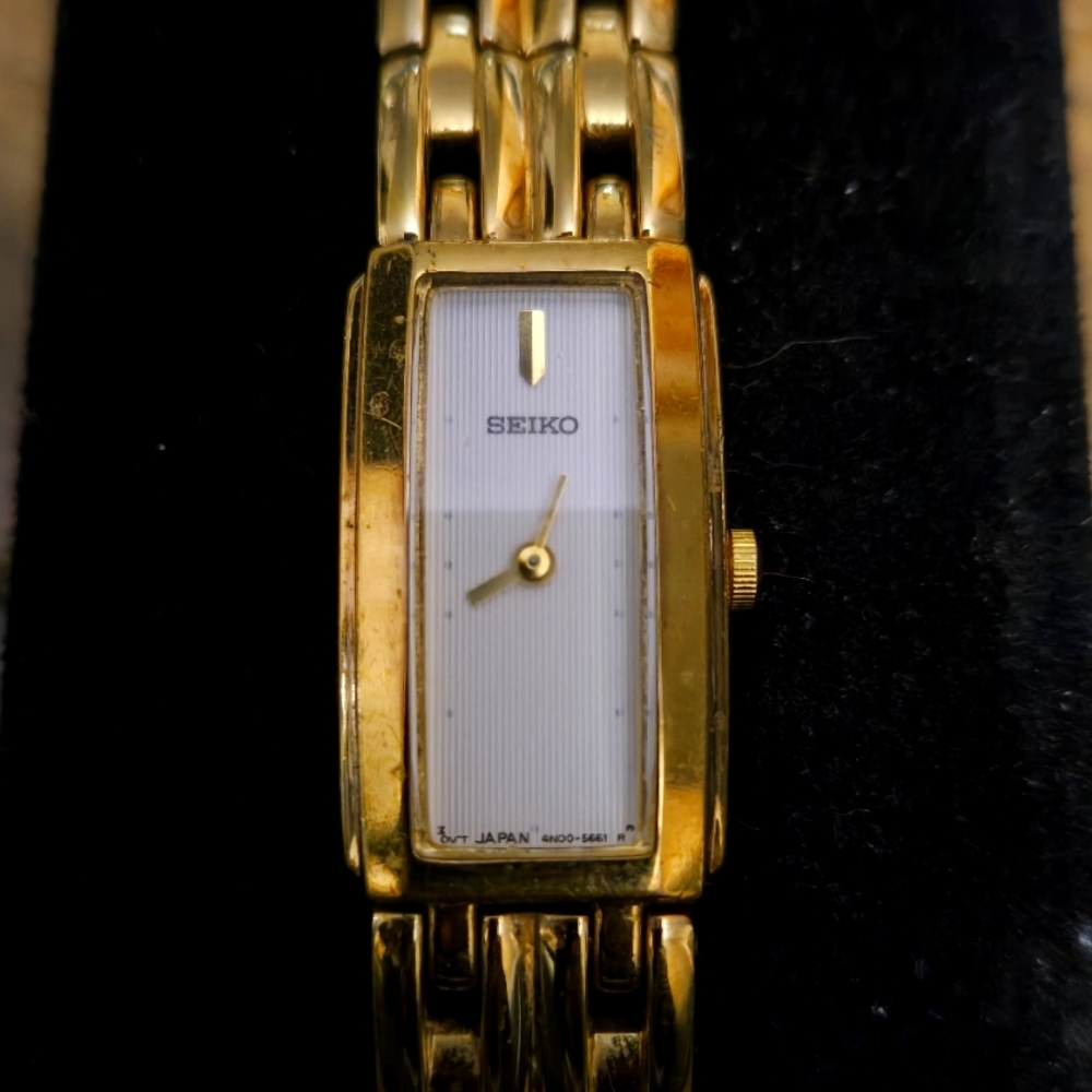 Seiko Gold Watch with White Dial